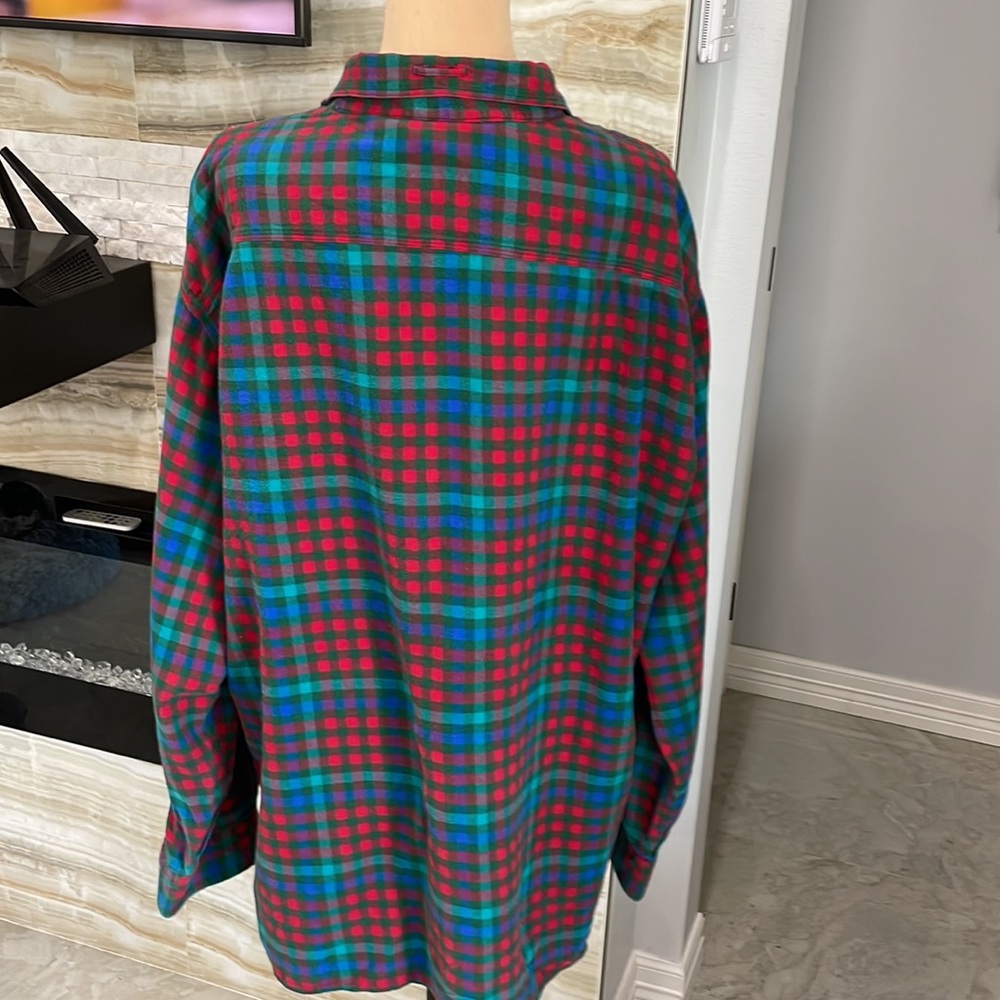 Fil A Fil Colorful Flannel Button Up. Size 43 (35… - image 3